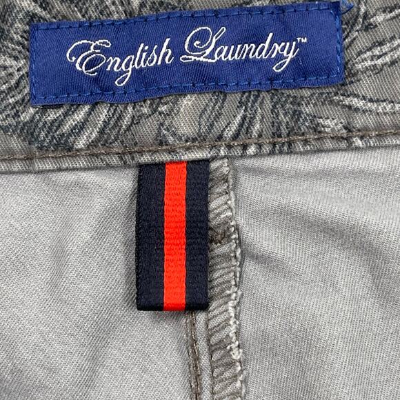 English Laundry Shorts Mens 38 Gray Tropical Hawaiian Cotton Stretch 8.5" Inseam - Picture 7 of 10